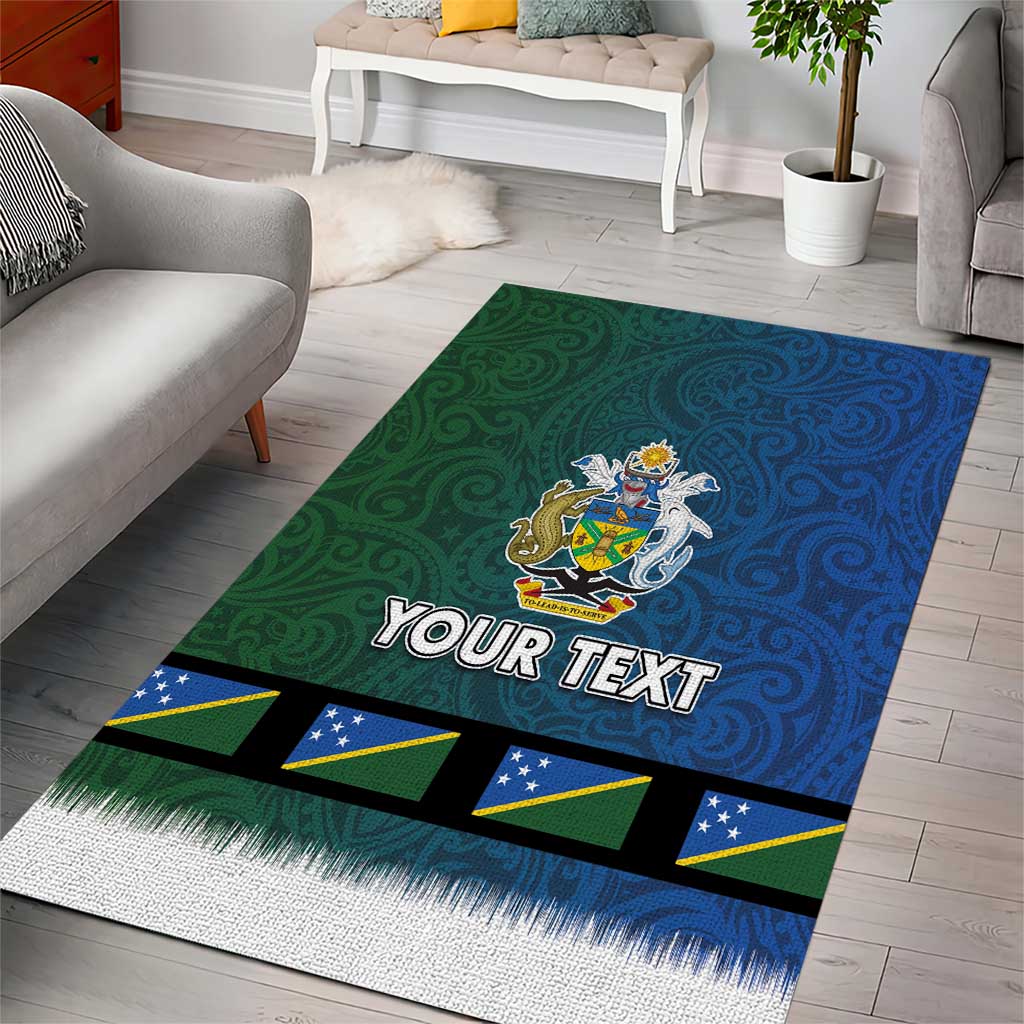 Solomon Islands Merry Christmas Area Rug Santa Suit Style With Melanesian Pattern