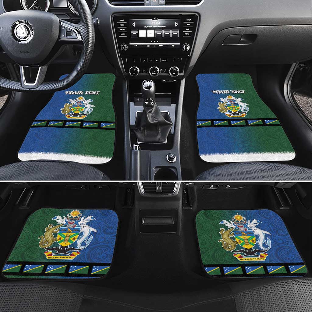 Solomon Islands Merry Christmas Car Mats Santa Suit Style With Melanesian Pattern