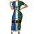 Solomon Islands Merry Christmas Short Sleeve Bodycon Dress Santa Suit Style With Melanesian Pattern