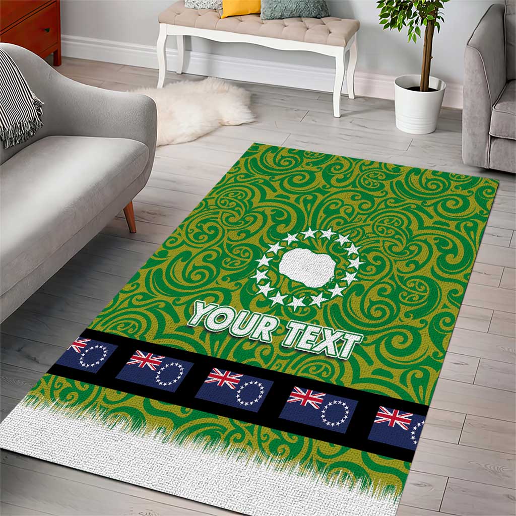 Cook Islands Merry Christmas Area Rug Santa Suit Style With Polynesian Pattern