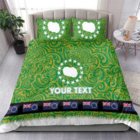 Cook Islands Merry Christmas Bedding Set Santa Suit Style With Polynesian Pattern