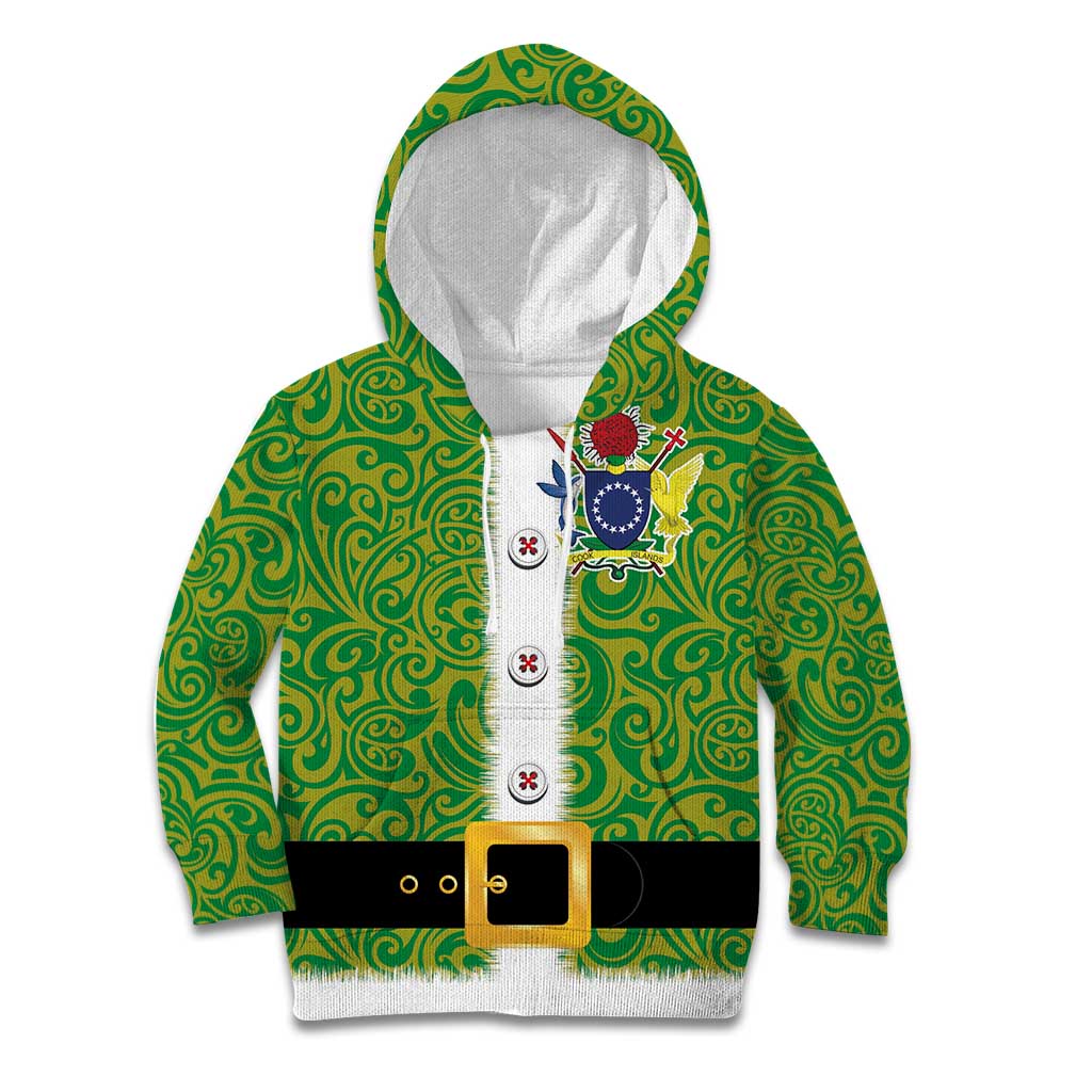 Cook Islands Merry Christmas Kid Hoodie Santa Suit Style With Polynesian Pattern