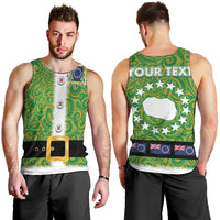Cook Islands Merry Christmas Men Tank Top Santa Suit Style With Polynesian Pattern