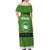 Cook Islands Merry Christmas Off Shoulder Maxi Dress Santa Suit Style With Polynesian Pattern