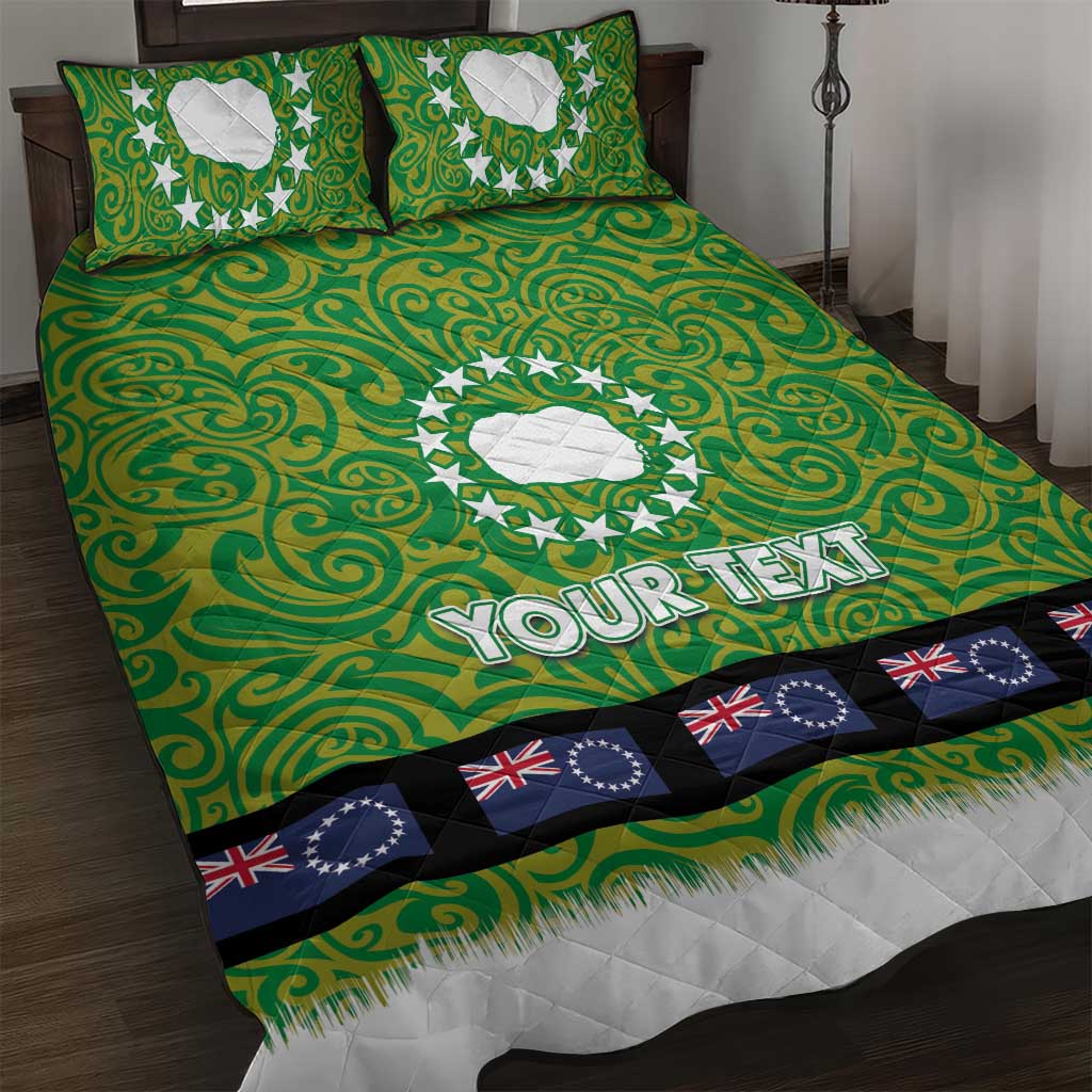 Cook Islands Merry Christmas Quilt Bed Set Santa Suit Style With Polynesian Pattern