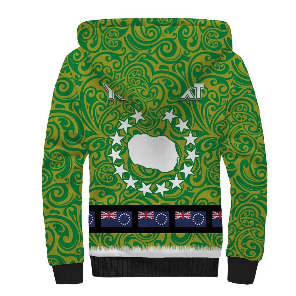 Cook Islands Merry Christmas Sherpa Hoodie Santa Suit Style With Polynesian Pattern