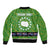 Cook Islands Merry Christmas Sleeve Zip Bomber Jacket Santa Suit Style With Polynesian Pattern