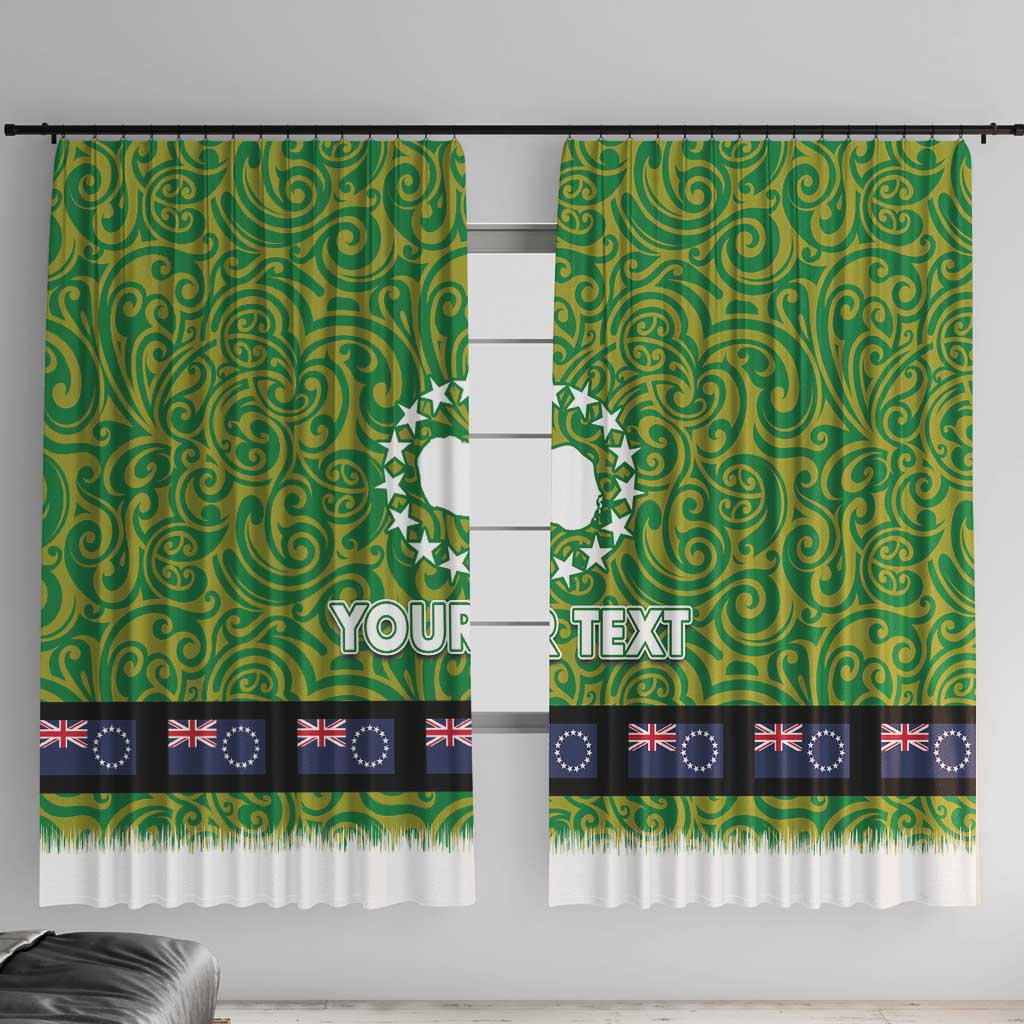 Cook Islands Merry Christmas Window Curtain Santa Suit Style With Polynesian Pattern LT03 With Hooks Green - Polynesian Pride