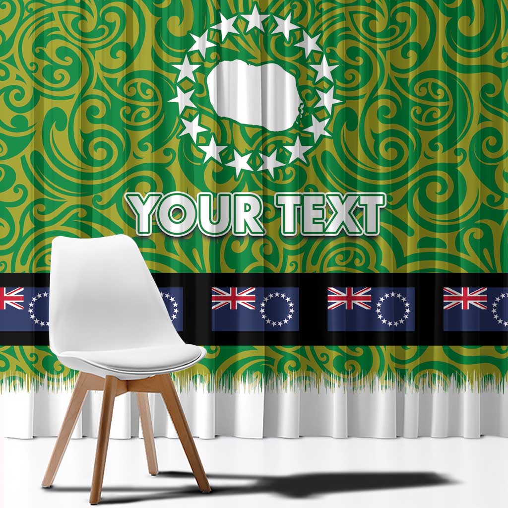 Cook Islands Merry Christmas Window Curtain Santa Suit Style With Polynesian Pattern LT03 - Polynesian Pride