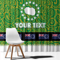 Cook Islands Merry Christmas Window Curtain Santa Suit Style With Polynesian Pattern LT03 - Polynesian Pride