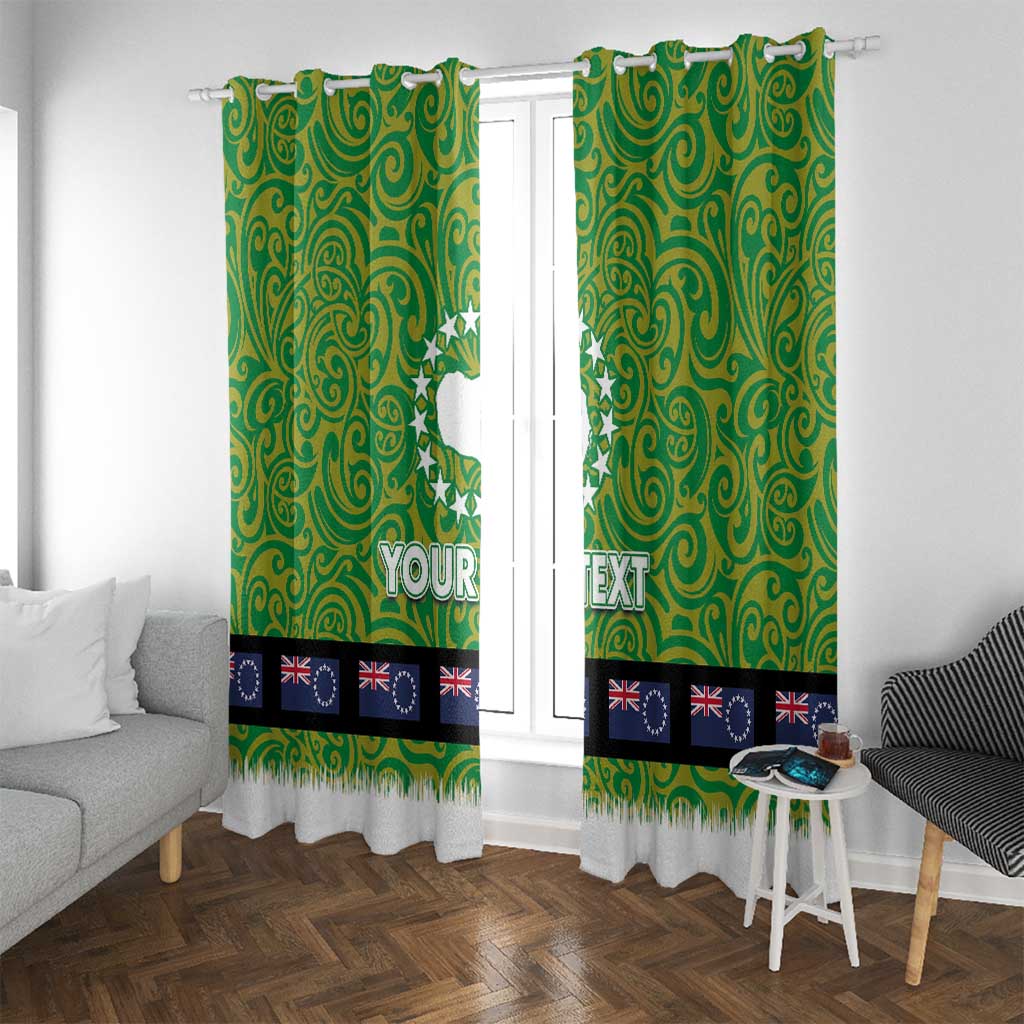 Cook Islands Merry Christmas Window Curtain Santa Suit Style With Polynesian Pattern LT03 With Grommets Green - Polynesian Pride