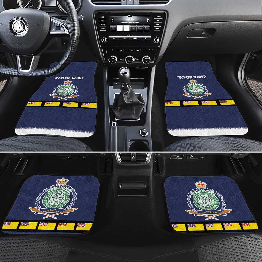 Niue Merry Christmas Car Mats Santa Suit Style With Hiapo Pattern