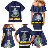 Niue Merry Christmas Family Matching Mermaid Dress and Hawaiian Shirt Santa Suit Style With Hiapo Pattern