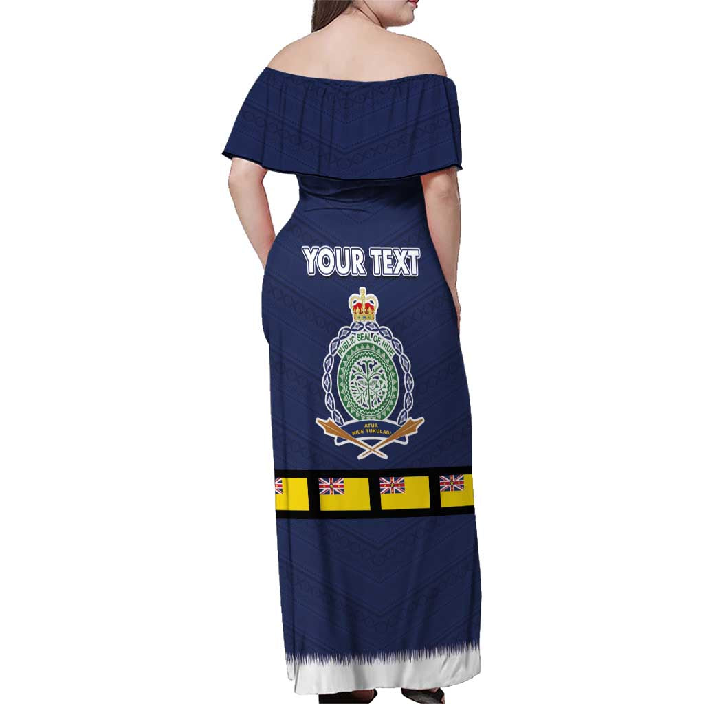 Niue Merry Christmas Family Matching Off Shoulder Maxi Dress and Hawaiian Shirt Santa Suit Style With Hiapo Pattern