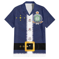 Niue Merry Christmas Hawaiian Shirt Santa Suit Style With Hiapo Pattern LT03 Blue - Polynesian Pride