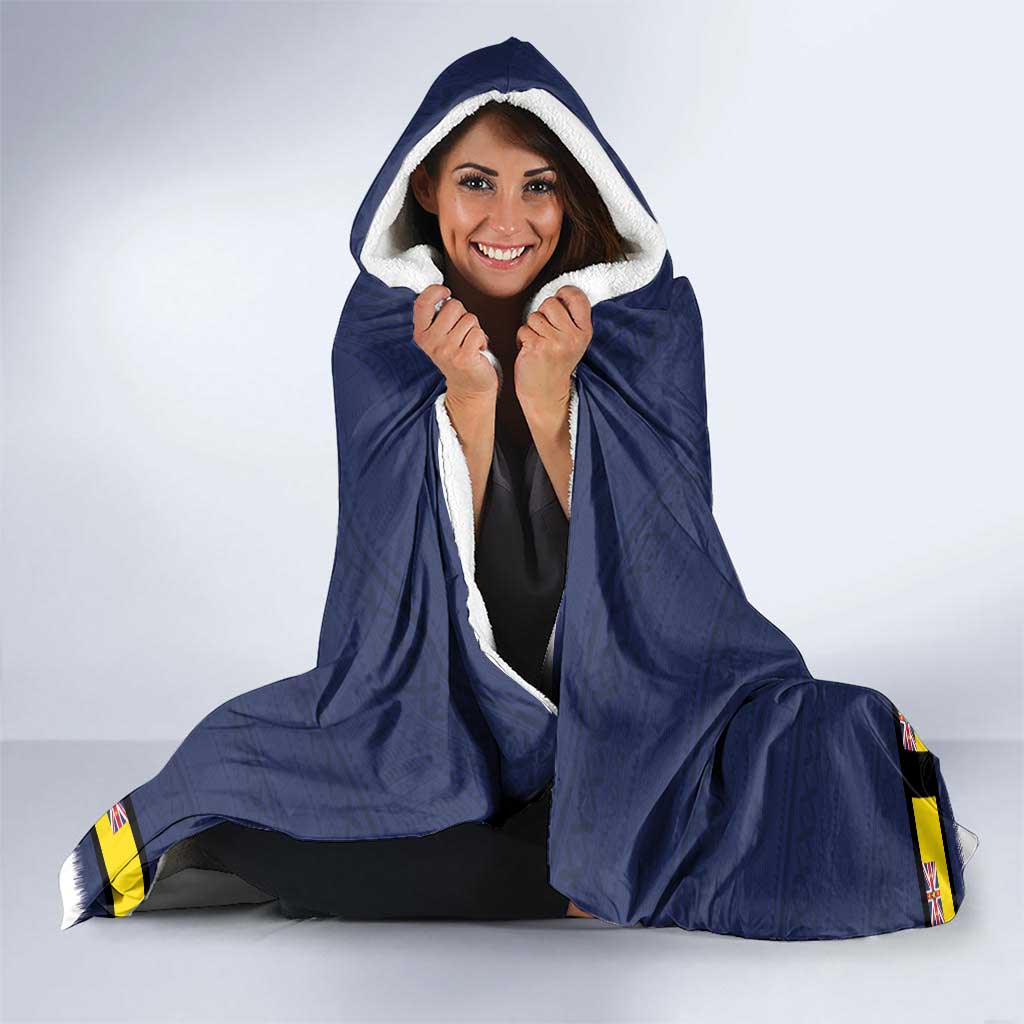 Niue Merry Christmas Hooded Blanket Santa Suit Style With Hiapo Pattern LT03 - Polynesian Pride