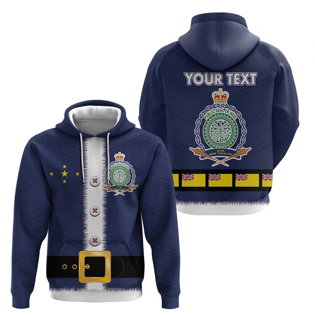 Niue Merry Christmas Hoodie Santa Suit Style With Hiapo Pattern