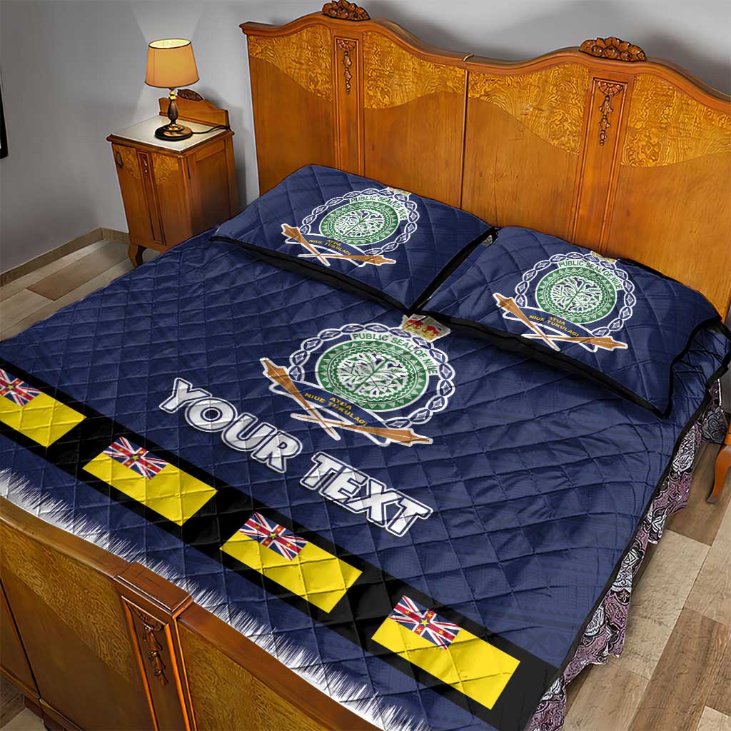 Niue Merry Christmas Quilt Bed Set Santa Suit Style With Hiapo Pattern