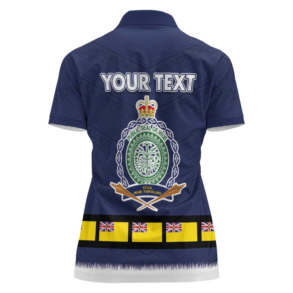 Niue Merry Christmas Women Polo Shirt Santa Suit Style With Hiapo Pattern