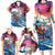 Hawaiian Mele Kalikimaka Family Matching Long Sleeve Bodycon Dress and Hawaiian Shirt Santa Claus Driving The Whale with Sunset Ocean Landscape