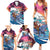 Hawaiian Mele Kalikimaka Family Matching Summer Maxi Dress and Hawaiian Shirt Santa Claus Driving The Whale with Sunset Ocean Landscape