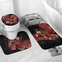 Guam Tribal Chamorro Bathroom Set Polynesian Shark with Plumeria and Sea Vibe - Polynesian Pride