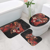 Guam Tribal Chamorro Bathroom Set Polynesian Shark with Plumeria and Sea Vibe - Polynesian Pride