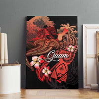 Guam Tribal Chamorro Canvas Wall Art Polynesian Shark with Plumeria and Sea Vibe - Polynesian Pride