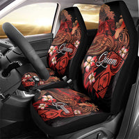 Guam Tribal Chamorro Car Seat Cover Polynesian Shark with Plumeria and Sea Vibe - Polynesian Pride