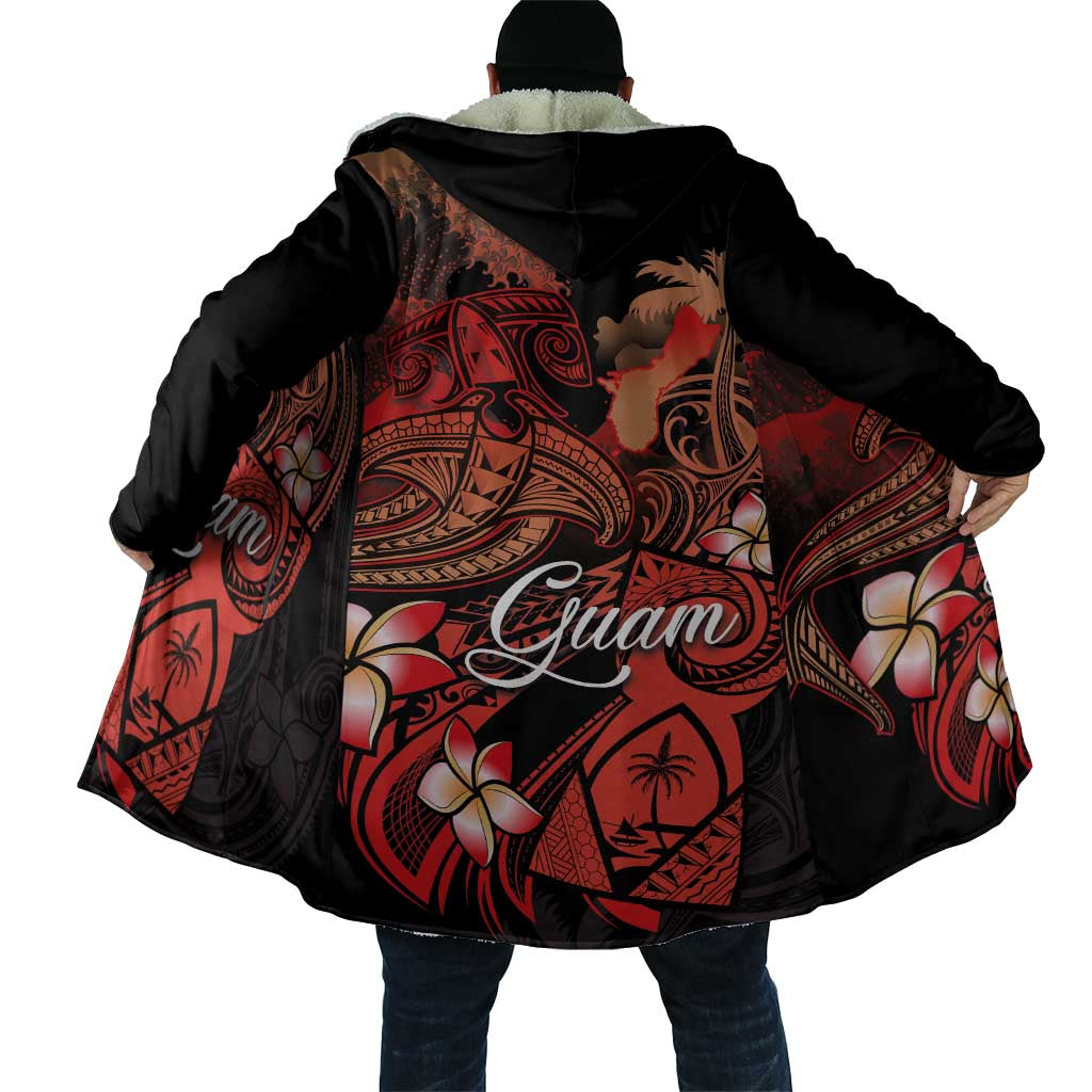 Guam Tribal Chamorro Cloak Polynesian Shark with Plumeria and Sea Vibe - Polynesian Pride