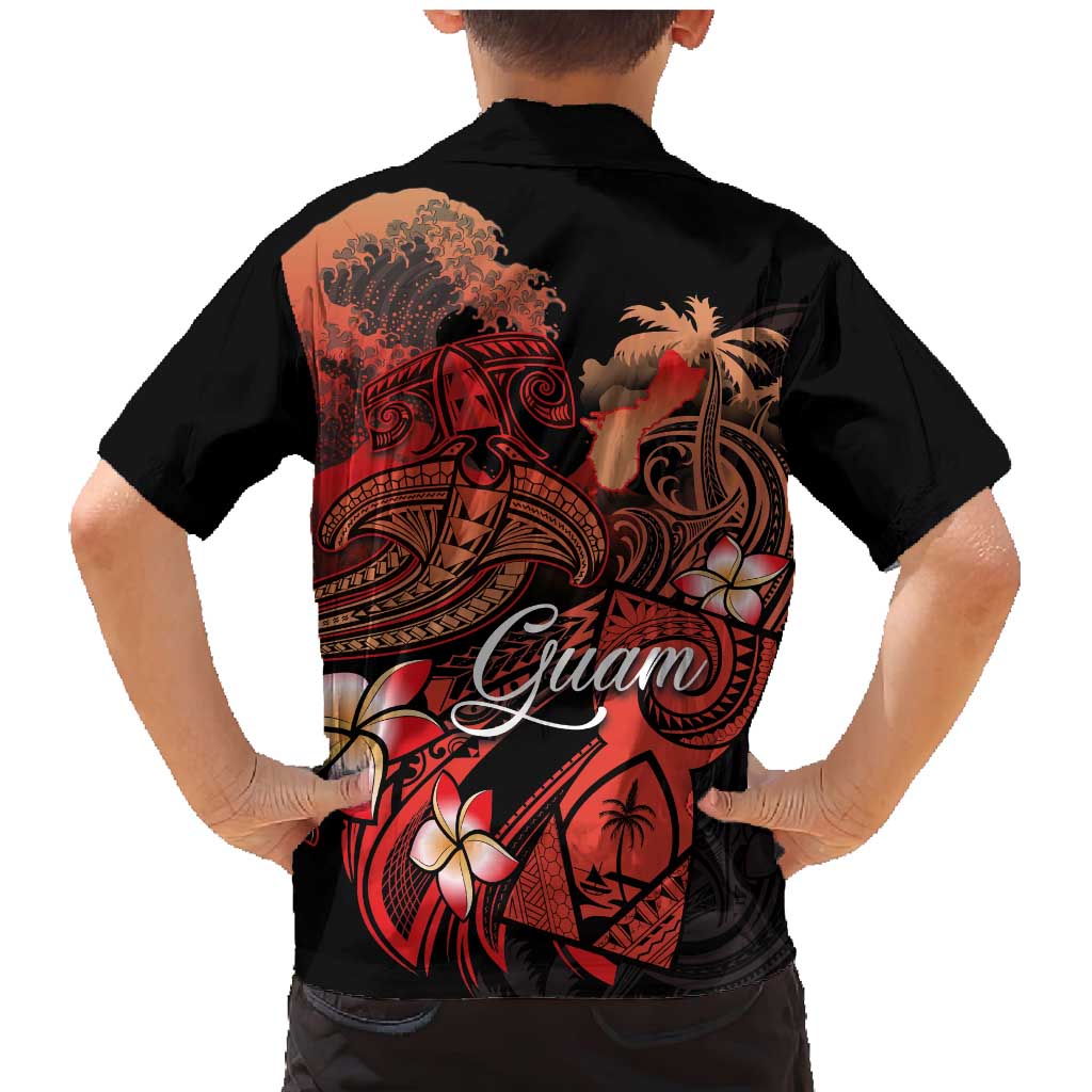 Guam Tribal Chamorro Family Matching Mermaid Dress and Hawaiian Shirt Polynesian Shark with Plumeria and Sea Vibe - Polynesian Pride