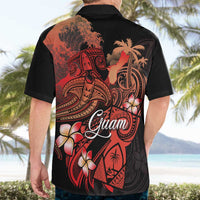 Guam Tribal Chamorro Hawaiian Shirt Polynesian Shark with Plumeria and Sea Vibe - Polynesian Pride