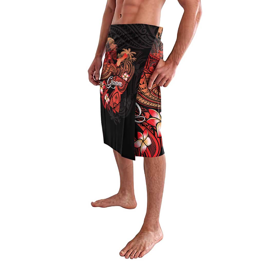 Guam Tribal Chamorro Lavalava Polynesian Shark with Plumeria and Sea Vibe - Polynesian Pride