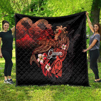 Guam Tribal Chamorro Quilt Polynesian Shark with Plumeria and Sea Vibe - Polynesian Pride