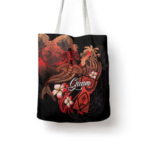 Guam Tribal Chamorro Tote Bag Polynesian Shark with Plumeria and Sea Vibe - Polynesian Pride