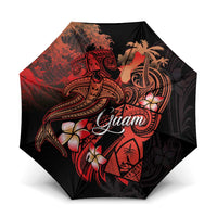 Guam Tribal Chamorro Umbrella Polynesian Shark with Plumeria and Sea Vibe - Polynesian Pride