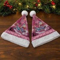 Hawaii Mele Kalikimaka Christmas Santa Hat Funny Santa with Tribal Tattoos Kakau Pink Color - Polynesian Pride