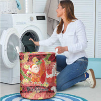 Hawaii Santa Mele Kalikimaka Laundry Basket Tropical Puakenikeni Lei with Polynesian Tribal Pattern LT03 - Polynesian Pride