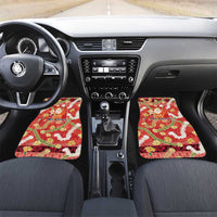 Hawaii Santa Mele Kalikimaka Car Mats Tropical Puakenikeni Lei with Polynesian Tribal Pattern - Polynesian Pride