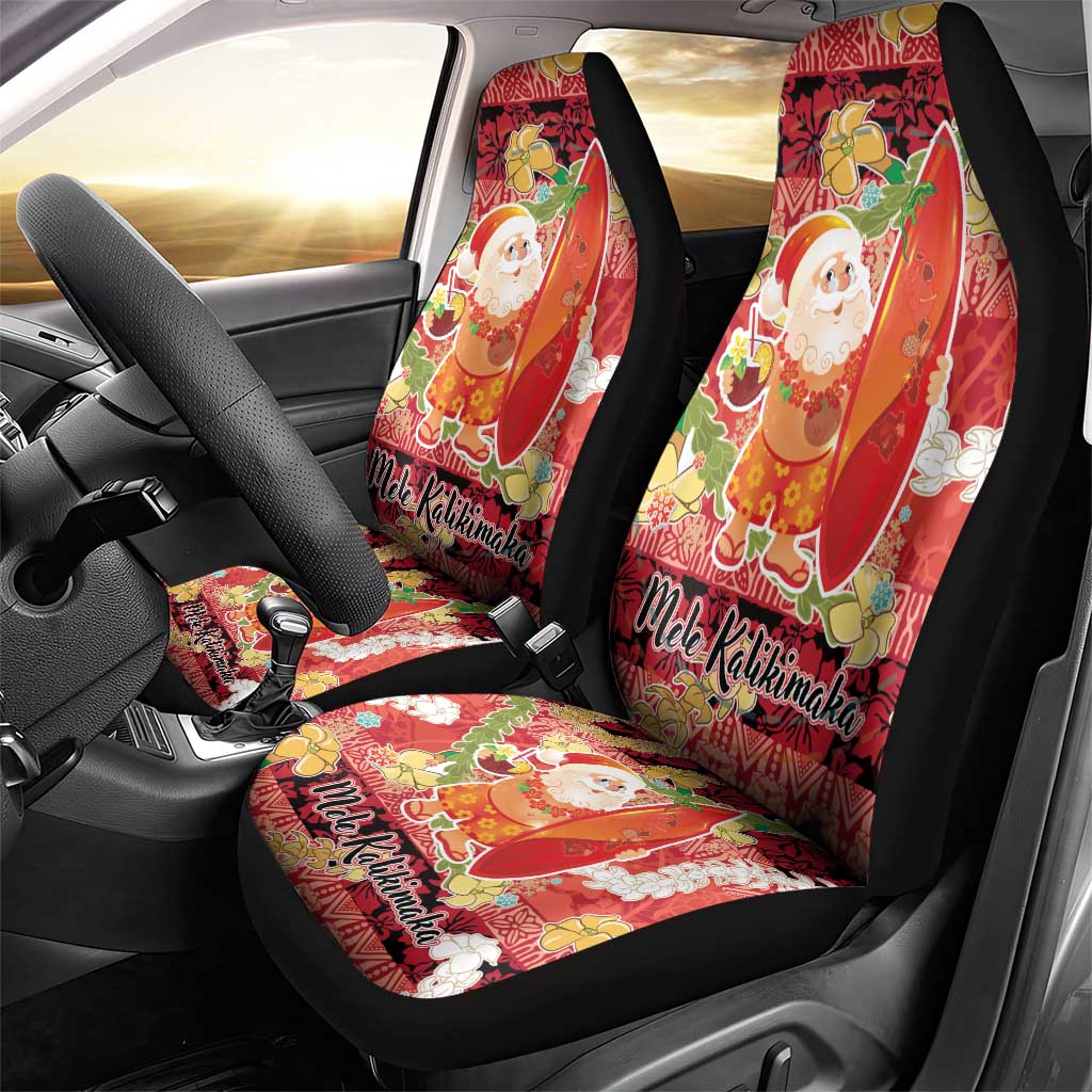 Hawaii Santa Mele Kalikimaka Car Seat Cover Tropical Puakenikeni Lei with Polynesian Tribal Pattern - Polynesian Pride