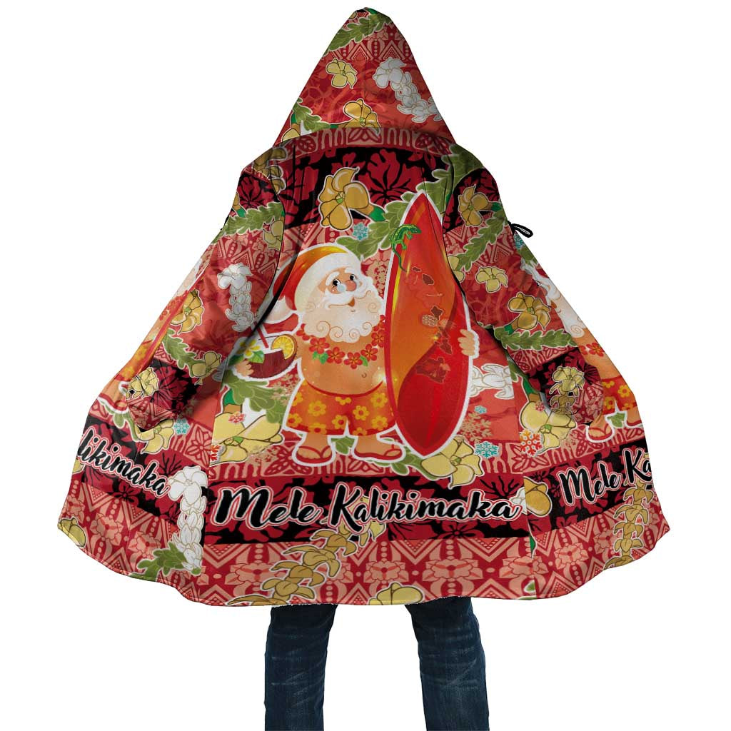Hawaii Santa Mele Kalikimaka Cloak Tropical Puakenikeni Lei with Polynesian Tribal Pattern - Polynesian Pride