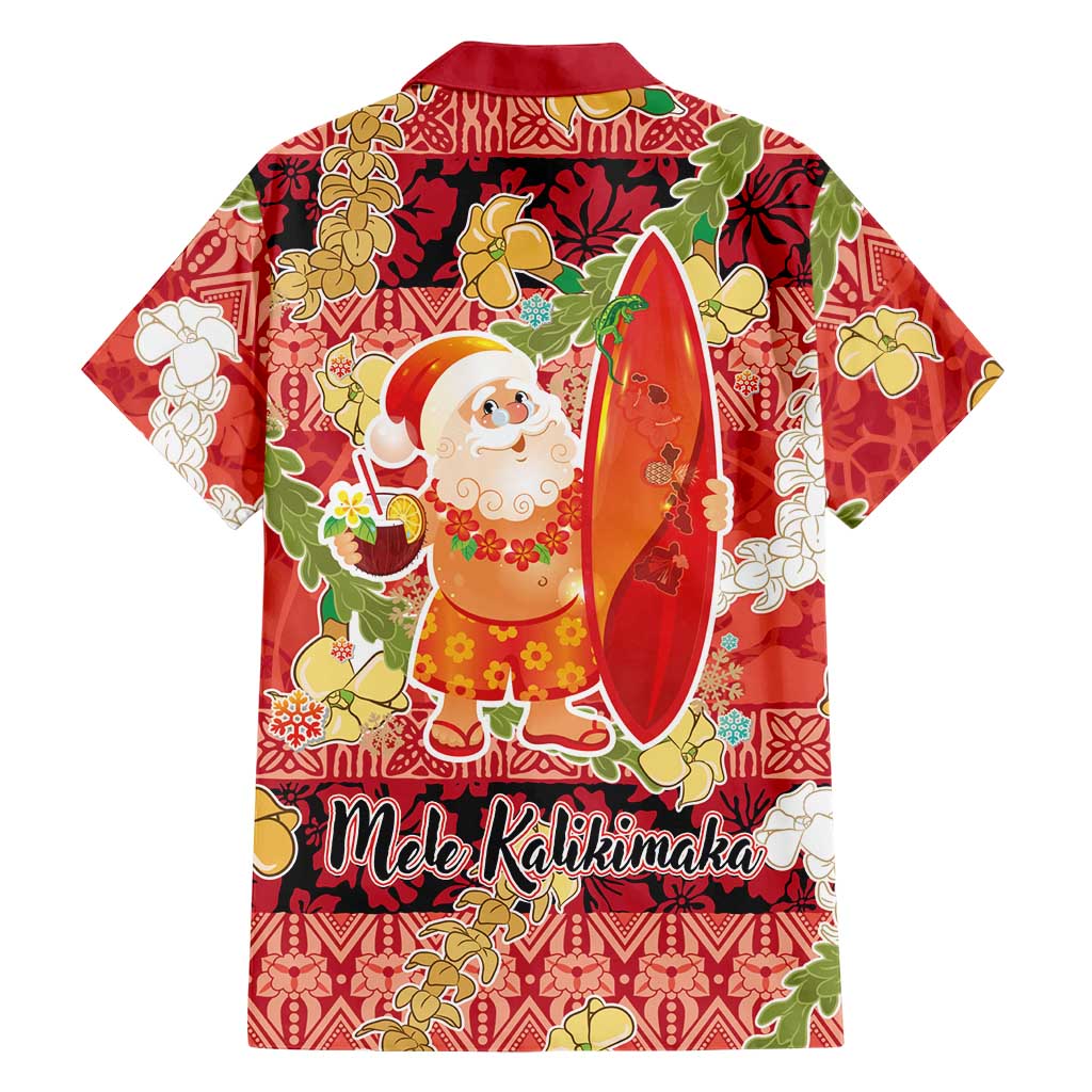 Hawaii Santa Mele Kalikimaka Family Matching Puletasi and Hawaiian Shirt Tropical Puakenikeni Lei with Polynesian Tribal Pattern - Polynesian Pride