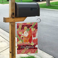 Hawaii Santa Mele Kalikimaka Garden Flag Tropical Puakenikeni Lei with Polynesian Tribal Pattern - Polynesian Pride