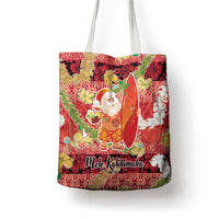 Hawaii Santa Mele Kalikimaka Tote Bag Tropical Puakenikeni Lei with Polynesian Tribal Pattern - Polynesian Pride