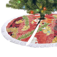 Hawaii Santa Mele Kalikimaka Tree Skirt Tropical Puakenikeni Lei with Polynesian Tribal Pattern LT03 - Polynesian Pride