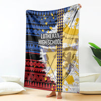 Hawaii Lutheran High School Blanket Kakau Pattern Splash Style LT03 Red - Polynesian Pride