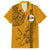 Nanakuli High and Intermediate School Family Matching Long Sleeve Bodycon Dress and Hawaiian Shirt Tribal Kakau Pattern LT03 Dad's Shirt - Short Sleeve Yellow - Polynesian Pride