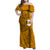 Nanakuli High and Intermediate School Family Matching Off Shoulder Maxi Dress and Hawaiian Shirt Tribal Kakau Pattern LT03 Mom's Dress Yellow - Polynesian Pride