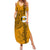 Nanakuli High and Intermediate School Family Matching Summer Maxi Dress and Hawaiian Shirt Tribal Kakau Pattern LT03 Mom's Dress Yellow - Polynesian Pride