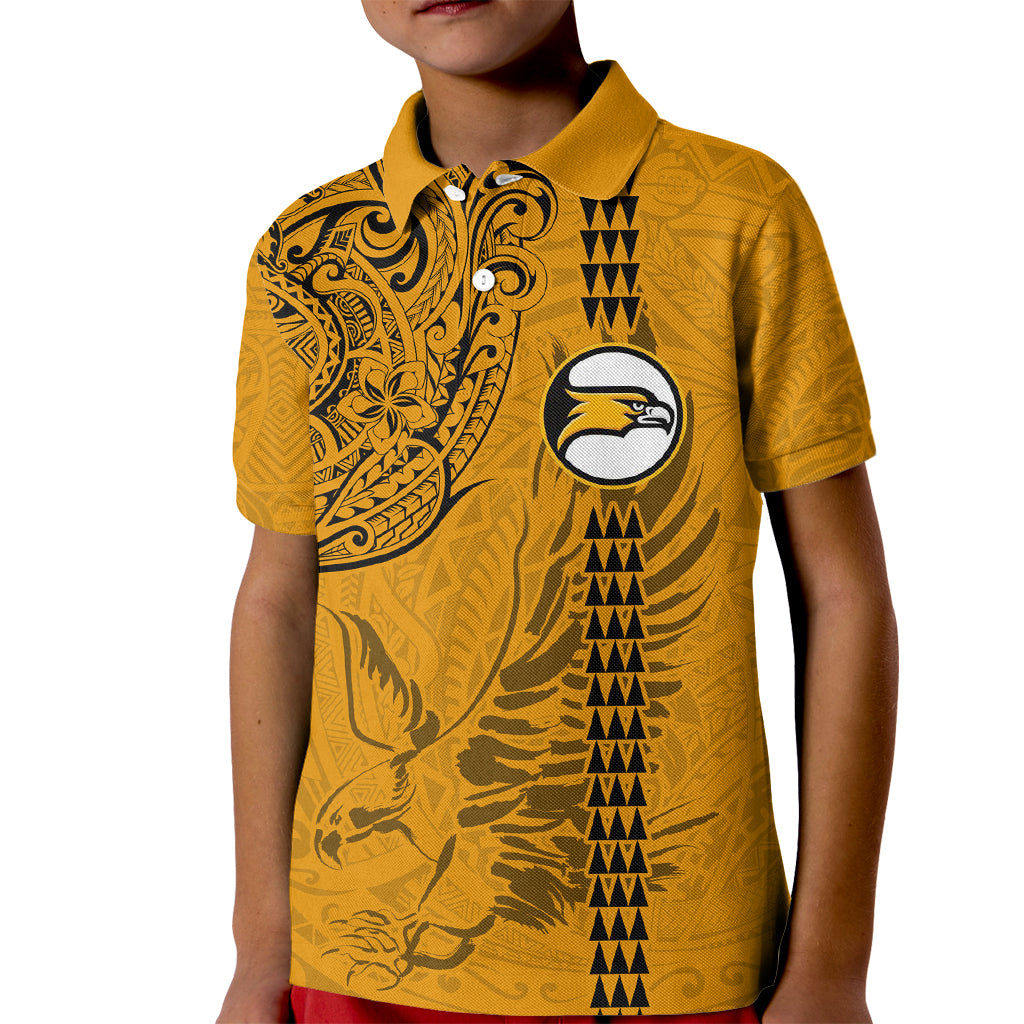 Nanakuli High and Intermediate School Kid Polo Shirt Tribal Kakau Pattern LT03 Kid Yellow - Polynesian Pride